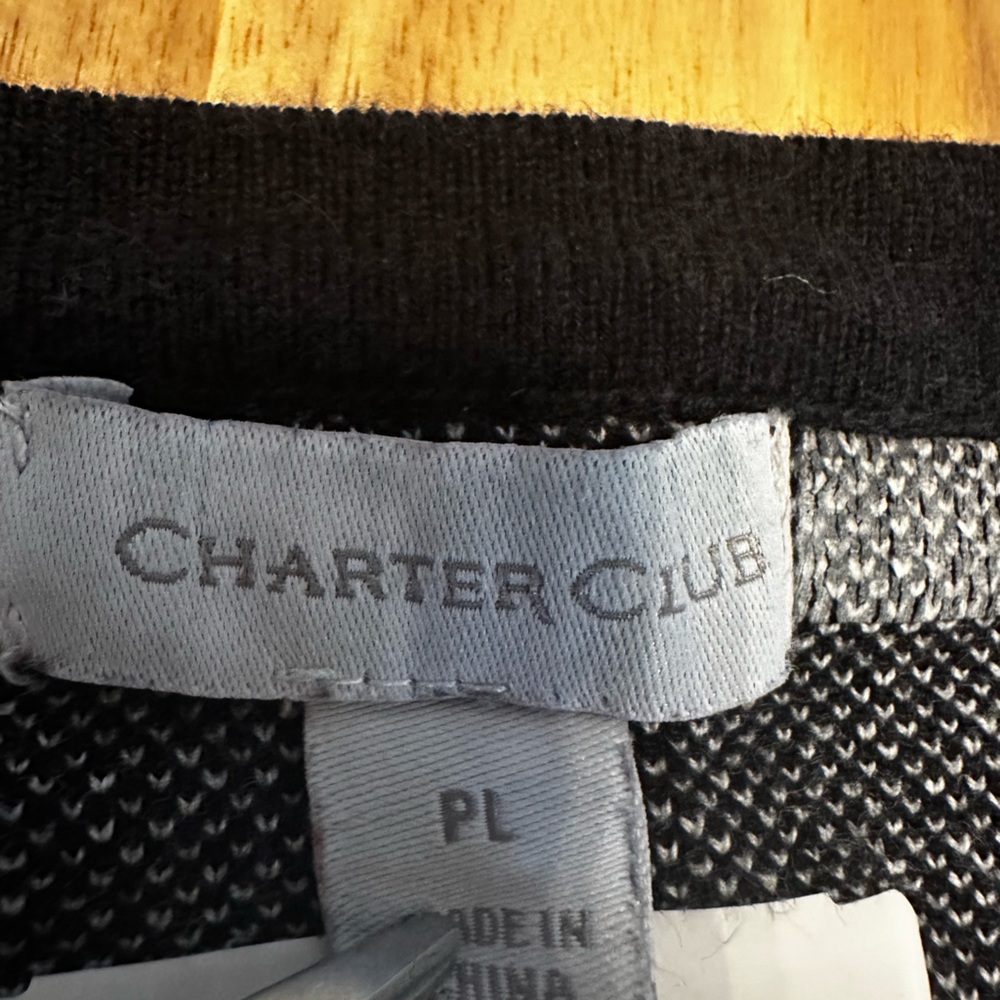 Charter Club Colorful Sequin Gingham‎ Buffalo Plaid Button Down Cardigan Size PL - Picture 11 of 11